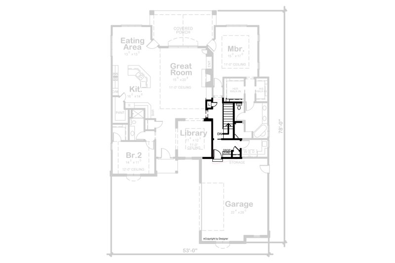 Dream House Plan - Floor Plan - Other Floor for European House Plan #20-2046 - 2 bed, 2 bath