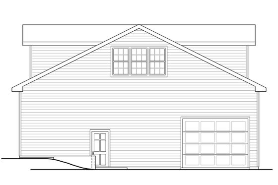 Exterior - Rear Elevation for Traditional House Plan #124-1227, 1 bath
