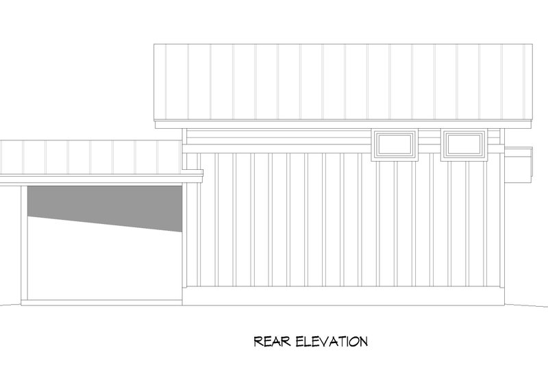 House Blueprint - Exterior - Rear Elevation for Contemporary House Plan #932-1441 - 1 bed, 1 bath