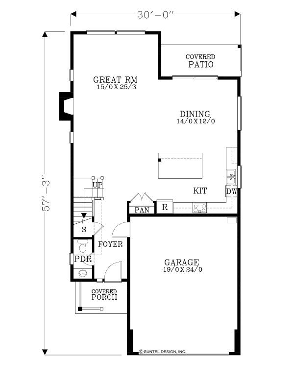 Craftsman Floor Plan - Main Floor Plan #53-697