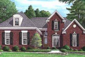 Southern Exterior - Front Elevation Plan #34-172