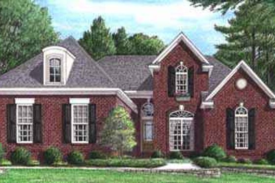 Exterior - Front Elevation for Southern House Plan #34-172 - 3 bed, 3 bath
