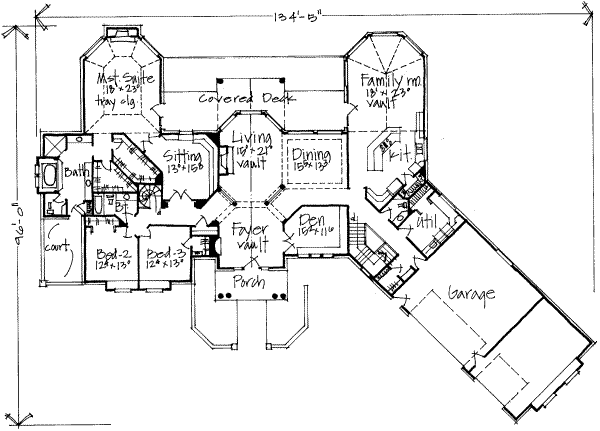 Floor Plan - Main Floor for European House Plan #308-161 - 4 bed, 2.5 bath