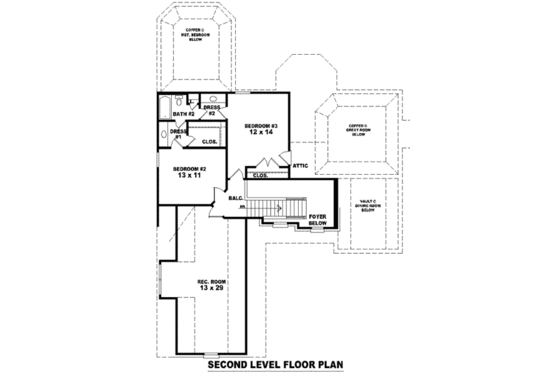 Floor Plan - Upper Floor for Traditional House Plan #81-920 - 3 bed, 2.5 bath