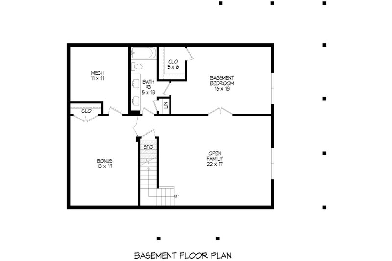 Architectural House Design - Floor Plan - Lower Floor for Country House Plan #932-1089 - 4 bed, 3 bath