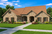 Mediterranean Style House Plan - 4 Beds 2 Baths 2135 Sq/Ft Plan #17-2926 Exterior 