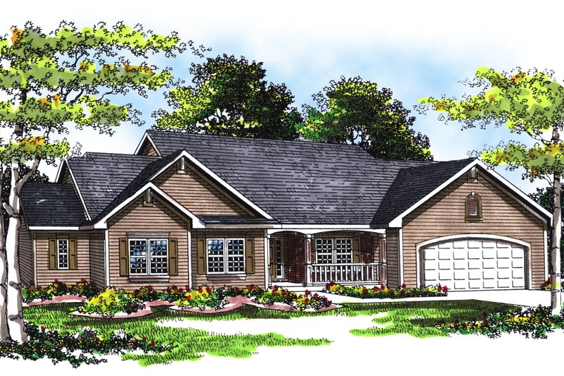 House Plan Design - Exterior - Front Elevation for Traditional House Plan #70-254 - 3 bed, 2.5 bath