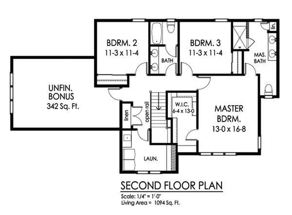 Home Plan - Traditional Floor Plan - Upper Floor Plan #1010-243