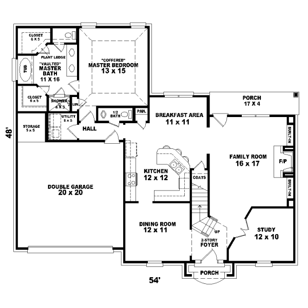 Traditional Floor Plan - Main Floor Plan #81-13897