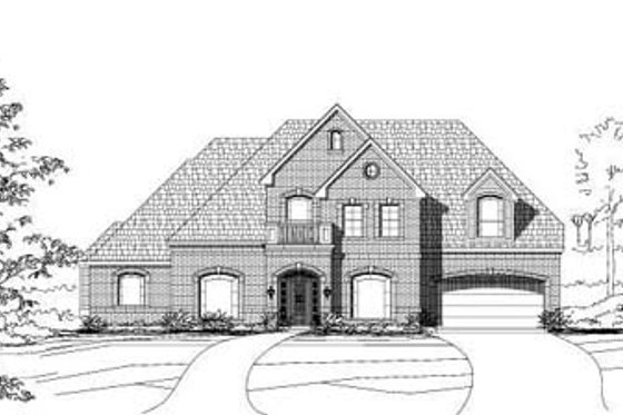Exterior - Front Elevation for European House Plan #411-202 - 4 bed, 3 bath
