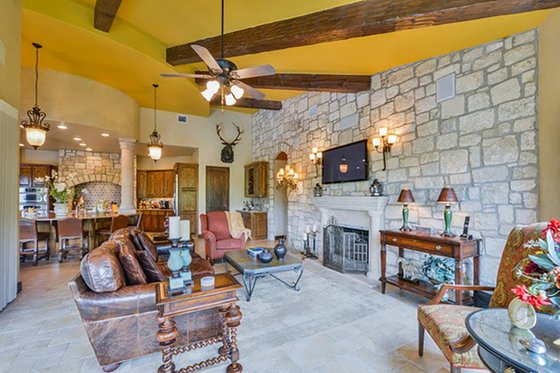 Interior - Family Room 2 for Mediterranean House Plan #80-199 - 4 bed, 5 bath