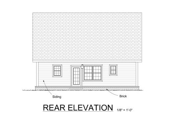 Exterior - Rear Elevation for Cottage House Plan #513-4 - 4 bed, 3.5 bath