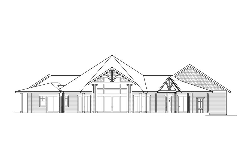 Dream House Plan - Exterior - Rear Elevation for Farmhouse House Plan #124-1271 - 2 bed, 2.5 bath