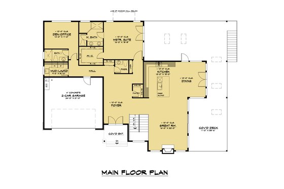 Floor Plan - Main Floor for Contemporary House Plan #1066-123 - 3 bed, 3.5 bath