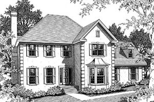 European Exterior - Front Elevation Plan #10-238