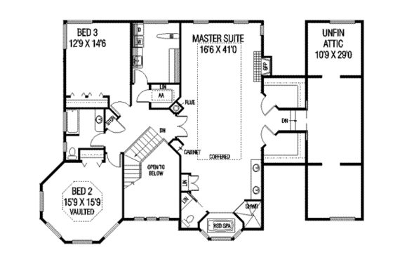 Floor Plan - Upper Floor for Victorian House Plan #60-610 - 3 bed, 3 bath