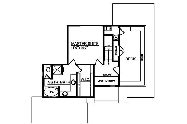 Adobe / Southwestern Floor Plan - Upper Floor Plan #116-217