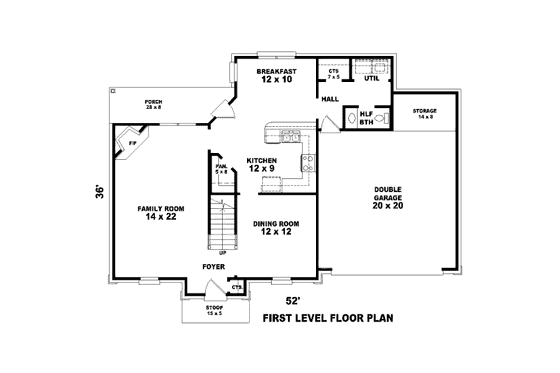 Floor Plan - Main Floor for European House Plan #81-13608 - 3 bed, 2.5 bath
