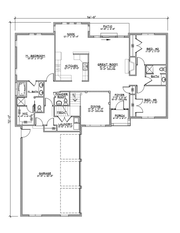 Architectural House Design - European Floor Plan - Main Floor Plan #1064-3