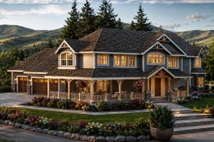 Home Plan - Exterior - Front Elevation for Craftsman House Plan #124-507 - 4 bed, 3.5 bath