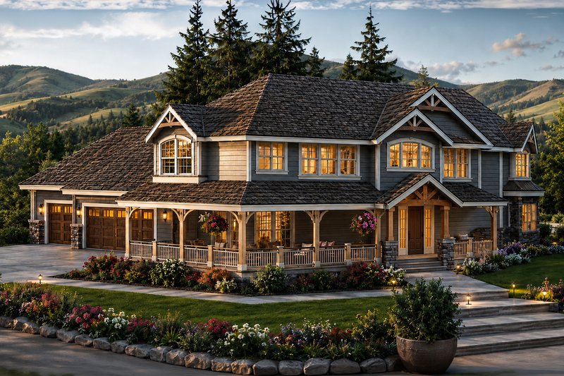 Home Plan - Exterior - Front Elevation 2 for Craftsman House Plan #124-507 - 4 bed, 3.5 bath