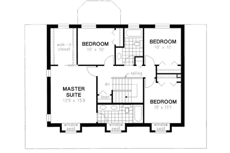 House Plan Design - Floor Plan - Upper Floor for Country House Plan #18-344 - 4 bed, 2.5 bath