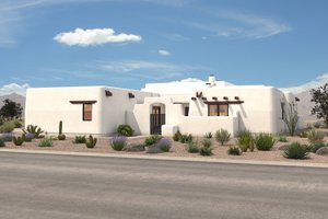 Adobe / Southwestern Exterior - Front Elevation Plan #72-1024