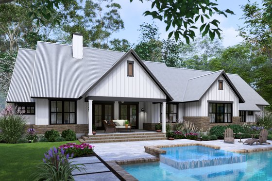 Exterior - Rear Elevation 5 for Cottage House Plan #120-290 - 4 bed, 3.5 bath