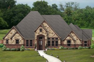 Home Plan - Tudor Exterior - Front Elevation Plan #84-601