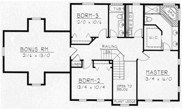 Country Floor Plan - Upper Floor Plan #112-128