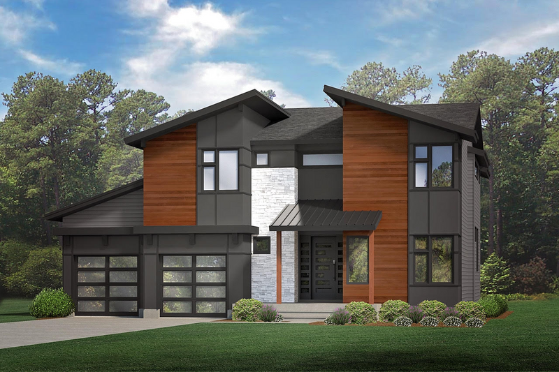 Contemporary Style House Plan - 5 Beds 4.5 Baths 3490 Sq/Ft Plan #1080-20