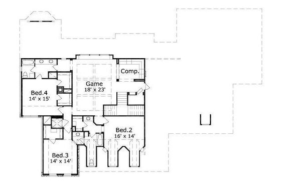 Floor Plan - Upper Floor for Traditional House Plan #411-259 - 5 bed, 4.5 bath