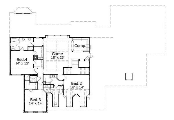 Traditional Floor Plan - Upper Floor Plan #411-259