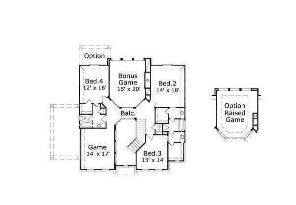 Colonial Floor Plan - Upper Floor Plan #411-509