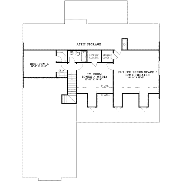 Traditional Floor Plan - Upper Floor Plan #17-2145