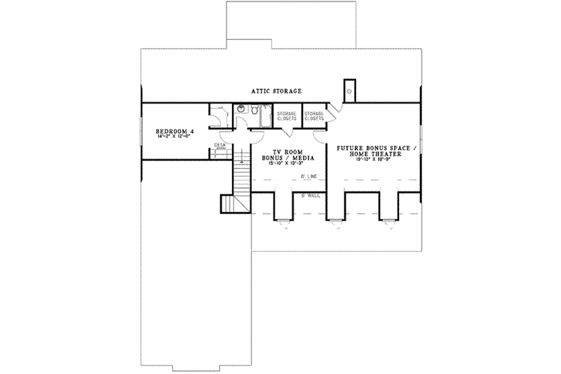 Home Plan - Floor Plan - Upper Floor for Traditional House Plan #17-2145 - 4 bed, 3.5 bath