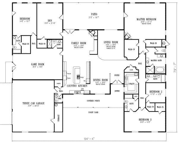Architectural House Design - Ranch Floor Plan - Main Floor Plan #1-933